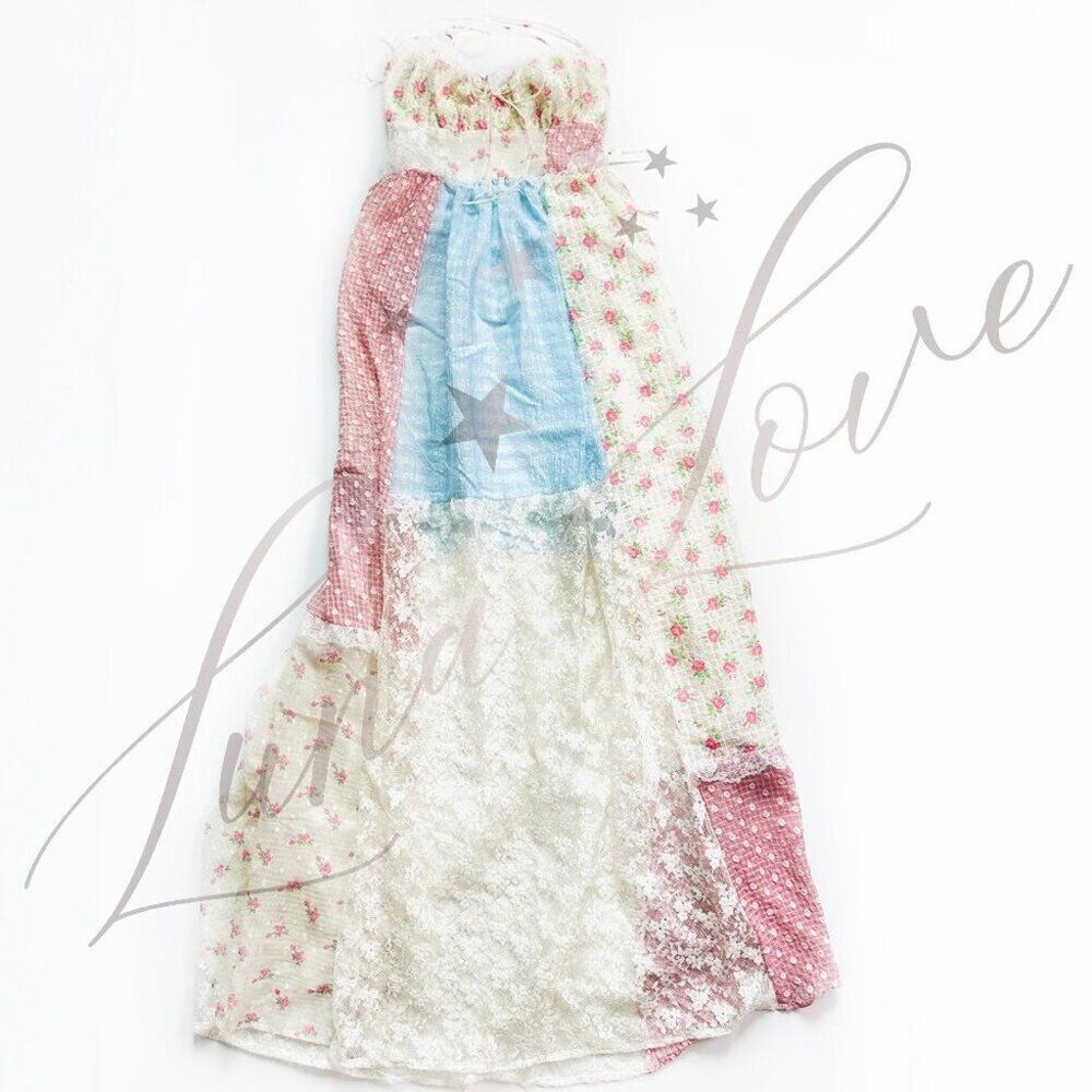 FOR LOVE & LEMONS Elula Maxi Patchwork Floral Dress (size XS) NWT - Picture 3 of 13